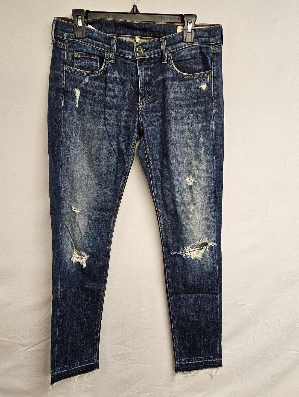 Rag & Bone Dre Low Rise Slim Boyfriend Jeans Womens Size 27 Blue